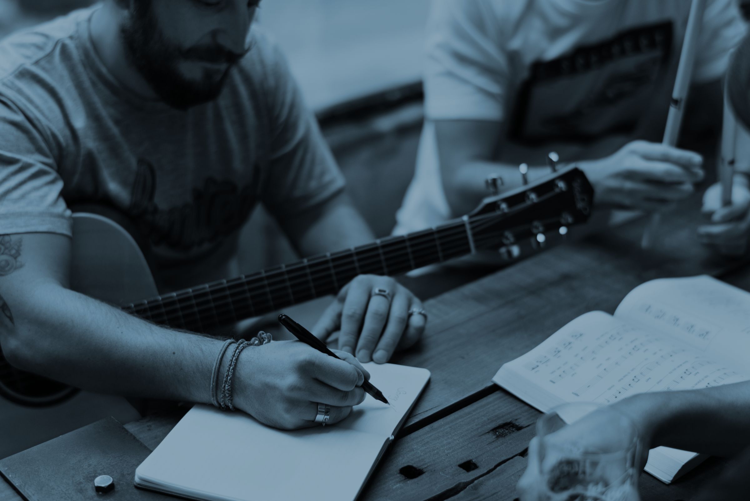 musicians collaborating